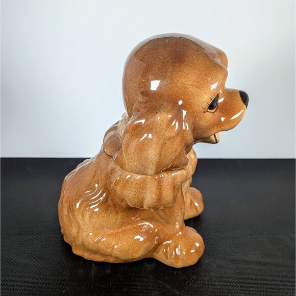 Vintage 1960s USA Pottery Handpainted Cocker Spaniel Cookie Treat Jar - Picture 7 of 7